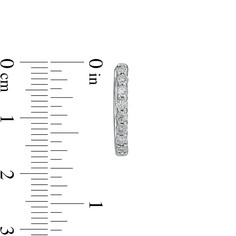 Main Image 2 of Previously Owned - 1/6 CT. T.W. Diamond Hoop Earrings in Sterling Silver