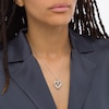 Thumbnail Image 2 of Previously Owned - 3/4 CT. T.W. Baguette and Round Diamond Double Row Heart Pendant in Sterling Silver