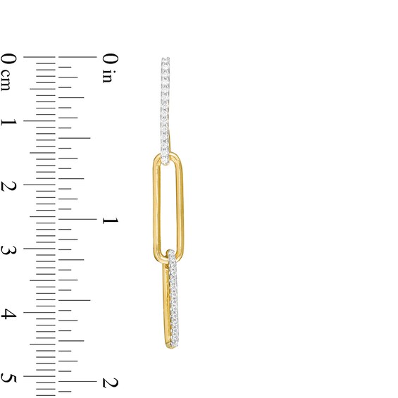Previously Owned - 1/4 CT. T.w. Diamond Paper Clip Dangle Earrings in 10K Gold