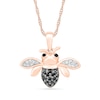 Thumbnail Image 1 of Previously Owned - 1/8 CT. T.W. Black  and White Diamond Bee Pendant in 10K Rose Gold