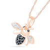 Thumbnail Image 2 of Previously Owned - 1/8 CT. T.W. Black  and White Diamond Bee Pendant in 10K Rose Gold