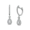 Thumbnail Image 1 of Previously Owned - 1 CT. T.W. Pear-Shaped Diamond Frame Drop Earrings in 10K White Gold