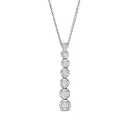 Previously Owned - Marilyn Monroe™ Collection 1/3 CT. T.W. Diamond Graduated Drop Pendant in 10K White Gold