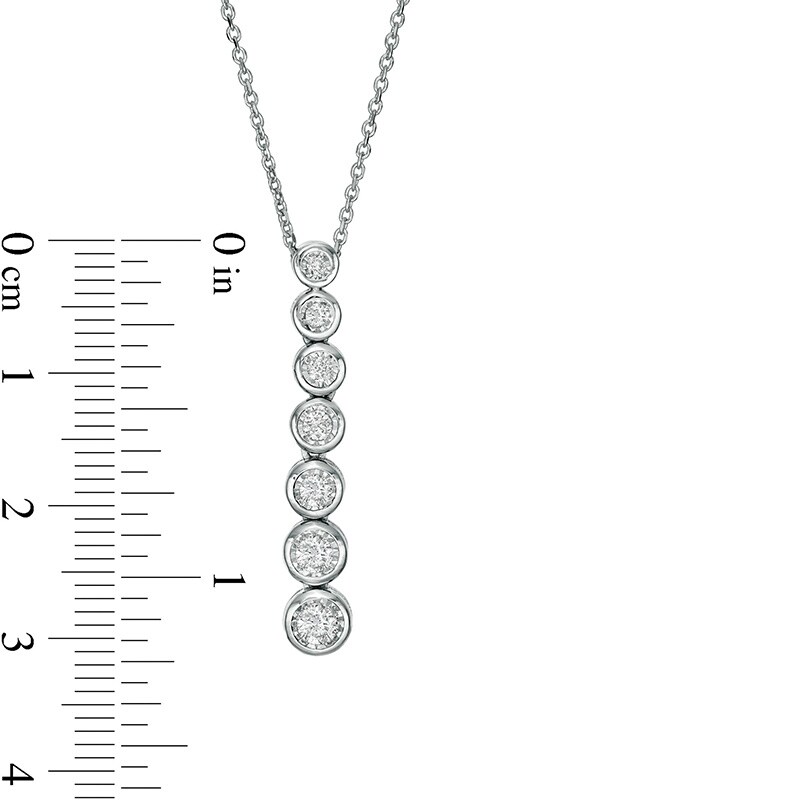 Main Image 2 of Previously Owned - Marilyn Monroe™ Collection 1/3 CT. T.W. Diamond Graduated Drop Pendant in 10K White Gold