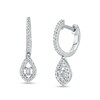 Thumbnail Image 1 of Previously Owned - Marilyn Monroe™ Collection 1/4 CT. T.W. Diamond Marquise Frame Huggie Earrings in 10K White Gold
