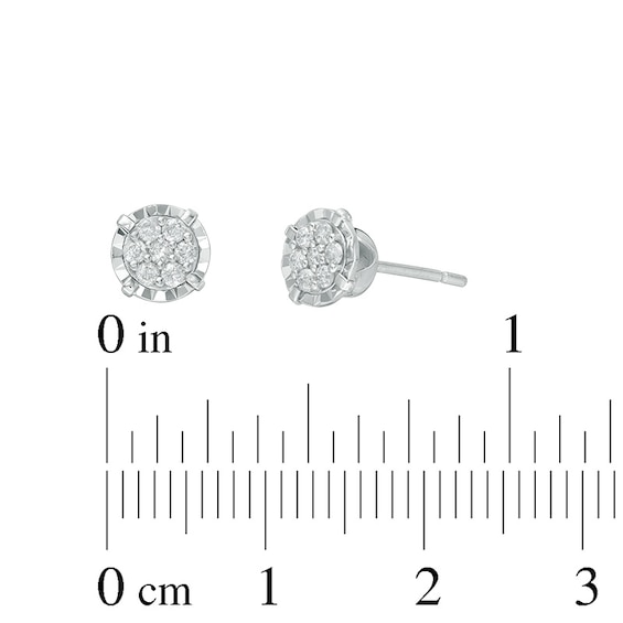 Previously Owned - 1/5 CT. T.w. Multi-Diamond Diamond Stud Earrings in Sterling Silver