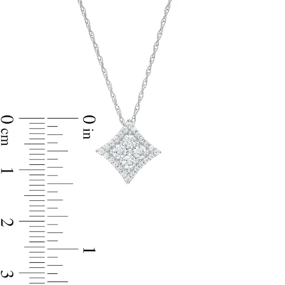 Previously Owned - 1 CT. T.w. Princess Multi-Diamond Frame Concave Pendant and Stud Earrings Set in 10K White Gold