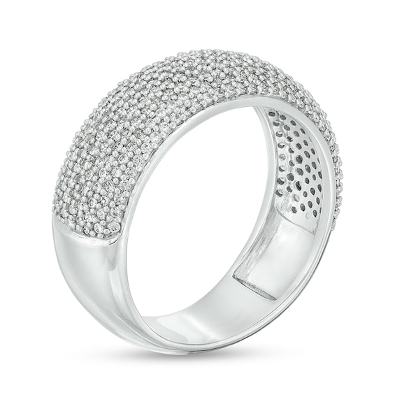 Previously Owned - 1 CT. T.w. Diamond Multi-Row Dome Band in Sterling Silver