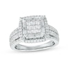 Thumbnail Image 1 of Previously Owned - 1 CT. T.W. Cushion-Shaped Multi-Diamond Frame Multi-Row Ring in 10K White Gold