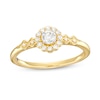Thumbnail Image 1 of Previously Owned - 1/5 CT. T.W. Diamond Flower Frame Geometric Sides Promise Ring in 10K Gold