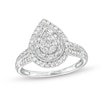 Thumbnail Image 1 of Previously Owned - 1/2 CT. T.W. Pear Multi-Diamond Teardrop Frame Vintage-Style Engagement Ring in 10K White Gold