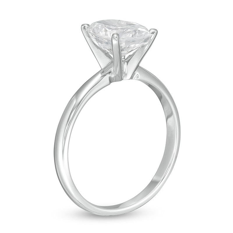 Main Image 3 of Previously Owned - 2 CT. Oval Lab-Grown Diamond Solitaire Engagement Ring in 14K White Gold (F/VS2)