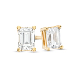 Previously Owned - 1/2 CT. T.W. Emerald-Cut Lab-Grown Diamond Solitaire Stud Earrings in 14K Gold (F/SI2)