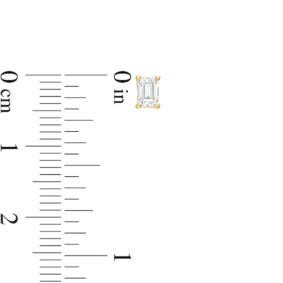 Previously Owned - 1/2 CT. T.w. Emerald-Cut Lab-Grown Diamond Solitaire Stud Earrings in 14K Gold (F/Si2)