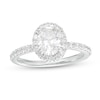 Thumbnail Image 1 of Previously Owned - 1-1/2 CT. T.W. Oval Lab-Grown Diamond Frame Engagement Ring in 14K White Gold (F/VS2)