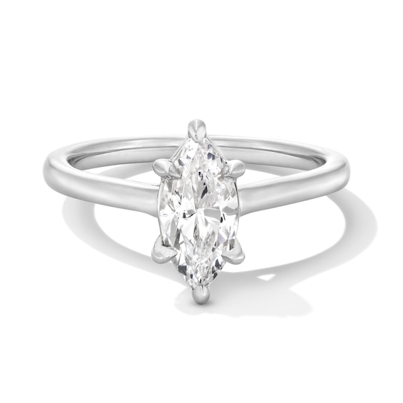 Previously Owned - 1 CT. Marquise-Cut Lab-Grown Diamond Solitaire Engagement Ring in 14K White Gold (F/Vs2)