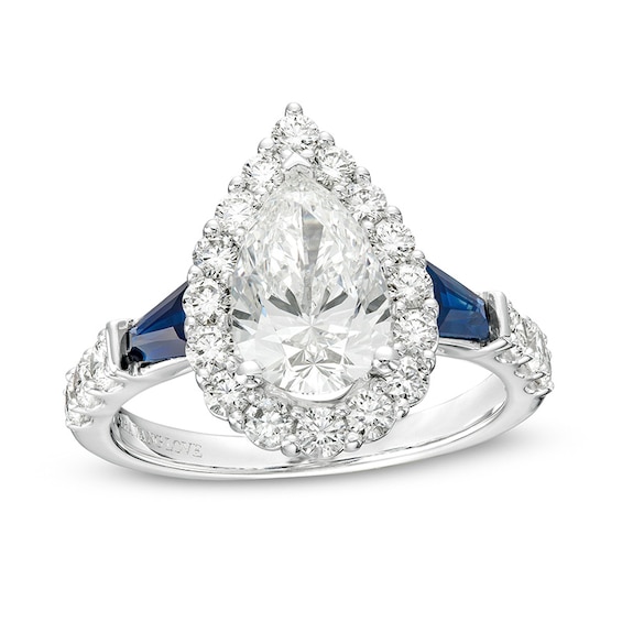 Previously Owned - Vera Wang Love Collection 2-1/6 CT. T.w. Pear Lab-Grown Diamond Engagement Ring in 14K White Gold