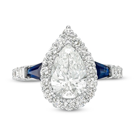 Previously Owned - Vera Wang Love Collection 2-1/6 CT. T.w. Pear Lab-Grown Diamond Engagement Ring in 14K White Gold
