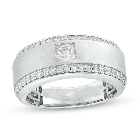 Previously Owned - 1 CT. T.w. Square-Cut Lab-Grown Diamond Lined Wedding Band in 14K White Gold (F/Vs2)