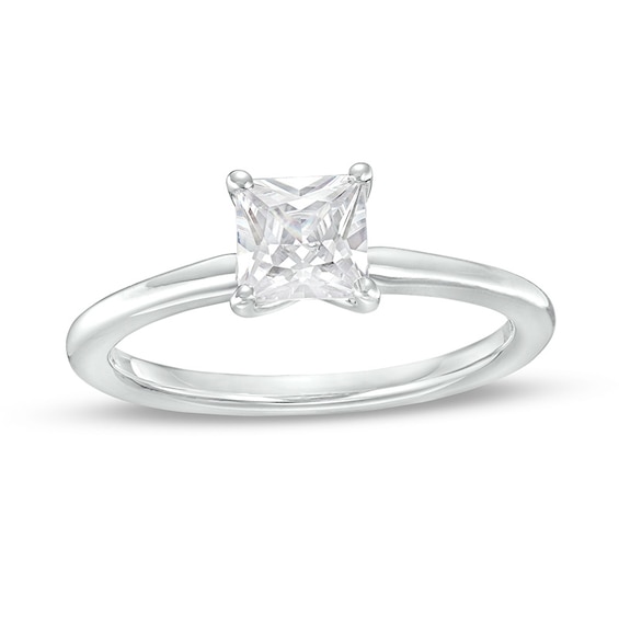 Previously Owned - 1 CT. Princess-Cut Lab-Grown Diamond Solitaire Engagement Ring in 14K White Gold (I/Si2)