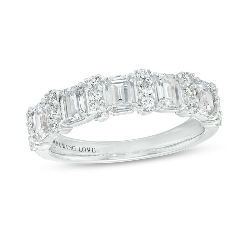 Main Image 1 of Previously Owned - Vera Wang Love Collection 1-1/2 CT. T.W. Lab-Grown Diamond Anniversary Band in 14K White Gold