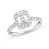 Thumbnail Image 1 of Previously Owned - 2 CT. T.W. Emerald-Cut Lab-Grown Diamond Frame Engagement Ring in 14K White Gold (F/SI2)