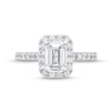 Thumbnail Image 4 of Previously Owned - 2 CT. T.W. Emerald-Cut Lab-Grown Diamond Frame Engagement Ring in 14K White Gold (F/SI2)