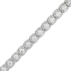 Thumbnail Image 1 of Previously Owned - 10 CT. T.W. Lab-Grown Diamond Cushion Tennis-Style Bracelet in 10K White Gold (I/I1)