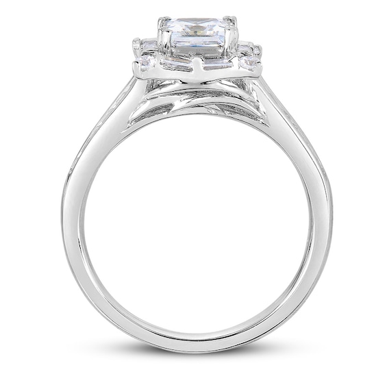 Previously Owned - 1-7/8 CT. T.w. Princess-Cut Diamond Frame Engagement Ring in 14K White Gold