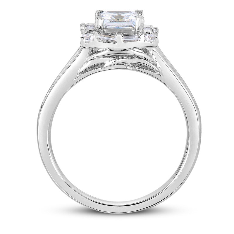 Main Image 2 of Previously Owned - 1-7/8 CT. T.W. Princess-Cut Diamond Frame Engagement Ring in 14K White Gold