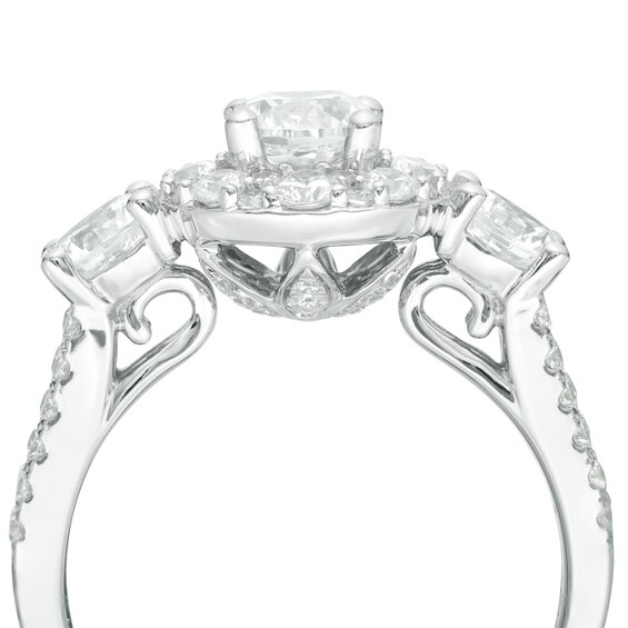 Previously Owned - Love's Destiny by Peoples 2 CT. T.w. Diamond Three Stone Engagement Ring in 14K White Gold (I/I1)