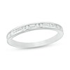 Thumbnail Image 1 of Previously Owned - 1/4 CT. T.W. Baguette and Round Diamond Alternating Anniversary Band in 14K White Gold