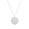 Thumbnail Image 1 of Previously Owned - 1/2 CT. T.W. Diamond Double Frame Flower Pendant in 10K White Gold