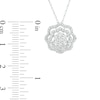 Thumbnail Image 2 of Previously Owned - 1/2 CT. T.W. Diamond Double Frame Flower Pendant in 10K White Gold