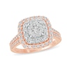 Thumbnail Image 1 of Previously Owned - 1 CT. T.W. Diamond Multi-Row Cushion Frame Engagement Ring in 10K Rose Gold