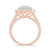 Thumbnail Image 4 of Previously Owned - 1 CT. T.W. Diamond Multi-Row Cushion Frame Engagement Ring in 10K Rose Gold
