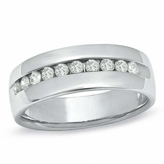 Previously Owned - 1/2 CT. T.w. Diamond Wedding Band in 14K White Gold