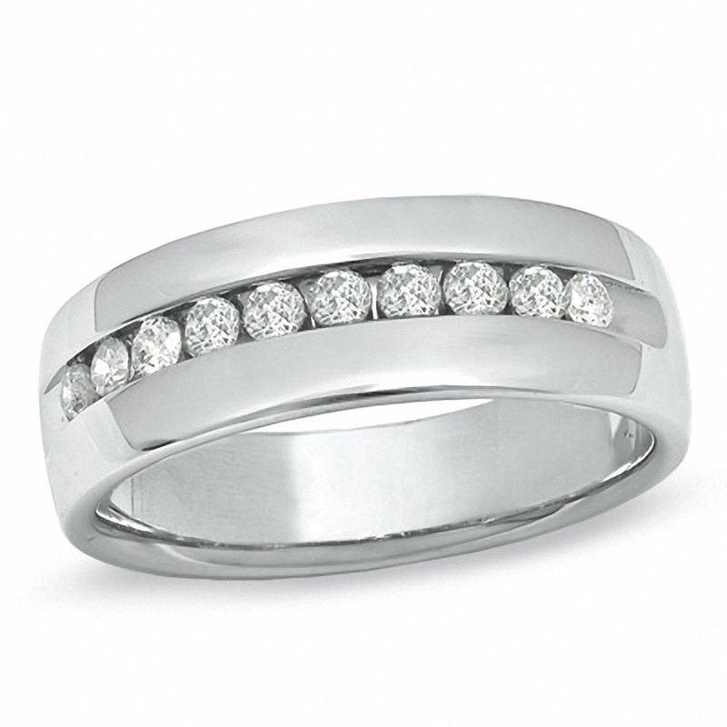 Main Image 1 of Previously Owned - 1/2 CT. T.W. Diamond Wedding Band in 14K White Gold
