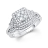 Thumbnail Image 1 of Previously Owned - 1/2 CT. T.W. Multi-Diamond Diamond Square Frame Twist Bridal Set in 10K White Gold