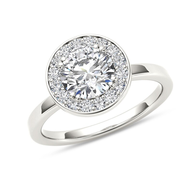 Main Image 1 of Previously Owned - 1 CT. T.W. Diamond Frame Engagement Ring in 14K White Gold