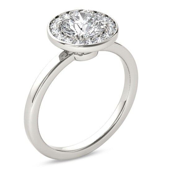 Previously Owned - 1 CT. T.w. Diamond Frame Engagement Ring in 14K White Gold