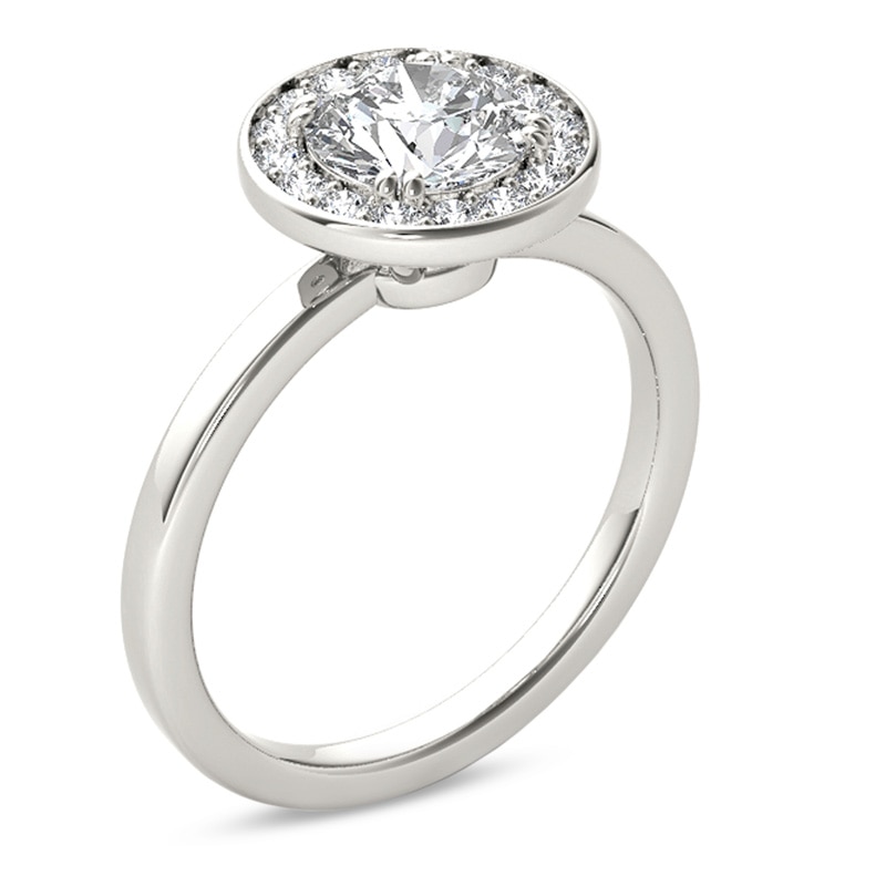 Main Image 2 of Previously Owned - 1 CT. T.W. Diamond Frame Engagement Ring in 14K White Gold