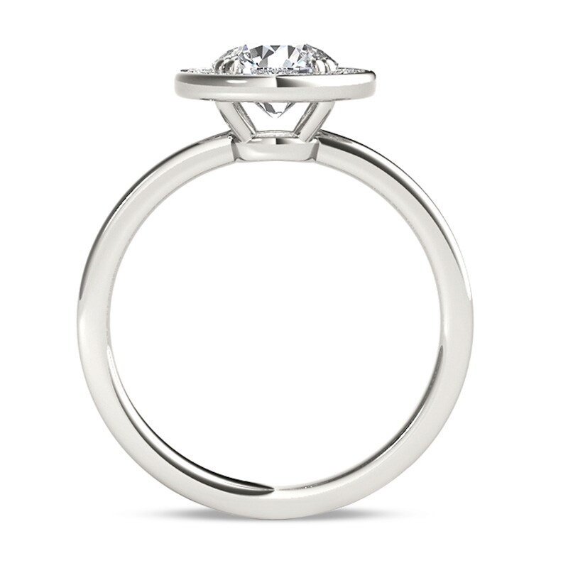 Main Image 3 of Previously Owned - 1 CT. T.W. Diamond Frame Engagement Ring in 14K White Gold