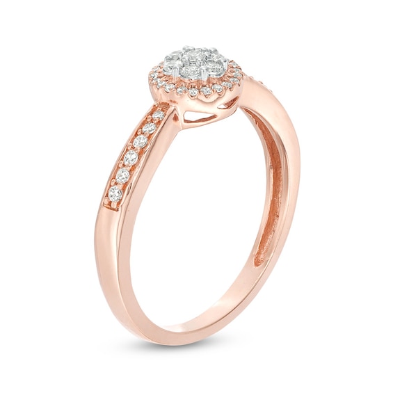 Previously Owned - 1/4 CT. T.w. Multi-Diamond Diamond Frame Promise Ring in 10K Rose Gold