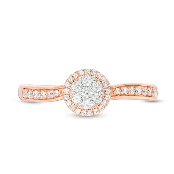 Previously Owned - 1/4 CT. T.w. Multi-Diamond Diamond Frame Promise Ring in 10K Rose Gold