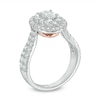 Thumbnail Image 2 of Previously Owned - Love's Destiny by Peoples 1-1/2 CT. T.W. Oval Diamond Frame Engagement Ring in 14K Two-Tone Gold