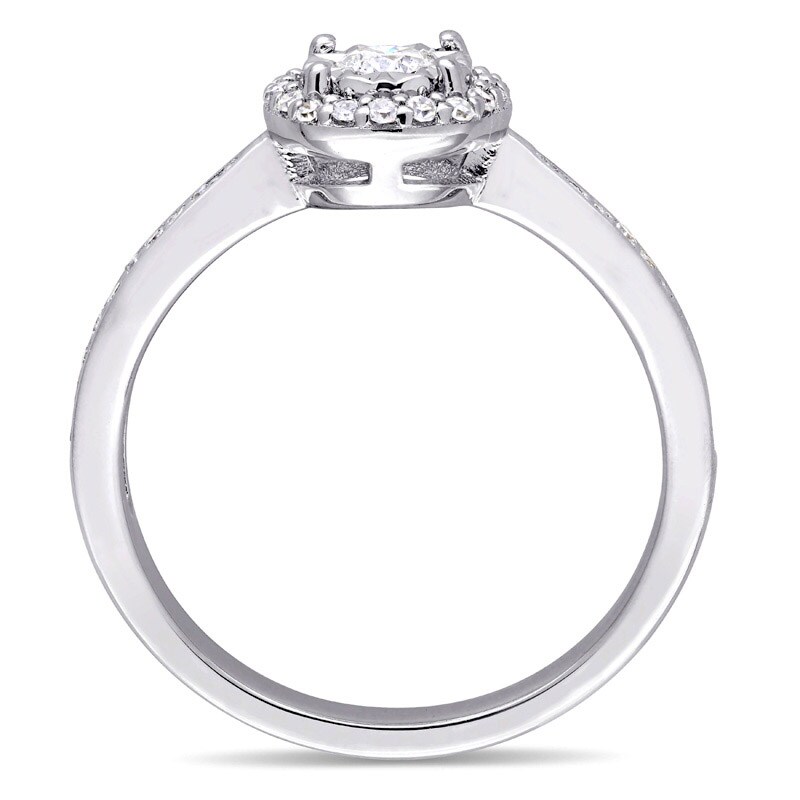 Main Image 3 of Previously Owned - 1/3 CT. T.W. Diamond Frame Engagement Ring in Sterling Silver