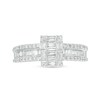 Thumbnail Image 4 of Previously Owned - 1/2 CT. T.W. Baguette Multi-Diamond Diamond Multi-Row Engagement Ring in 10K White Gold