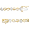 Thumbnail Image 3 of Previously Owned - 2 CT. T.W. Baguette and Round Multi-Diamond Diamond Infinity Link Bracelet in 10K Gold - 7.25"
