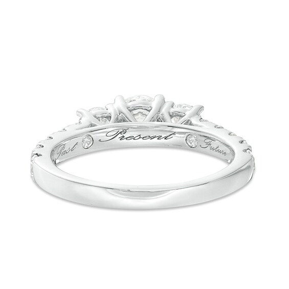 Previously Owned - 1-1/2 CT. T.w. Diamond Past Present FutureÂ® Engagement Ring in 10K White Gold